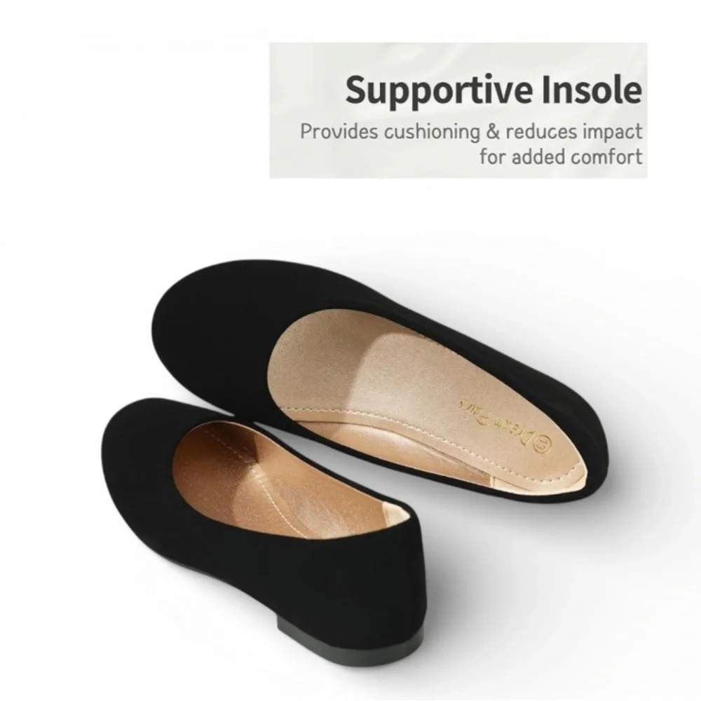 🏷️ DREAM PAIRS Women’s Slip On Ballerina Flats Black Size 8.5